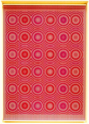 Alberto Biasi Red Rain 2014 rilievo in PVC su tavola cm 144x100.jpg