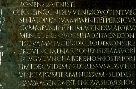 Tabula Claudiana, bronzo, inv. AD 12 - Lugdunum musèe & theatres romains, Lione (dettaglio)