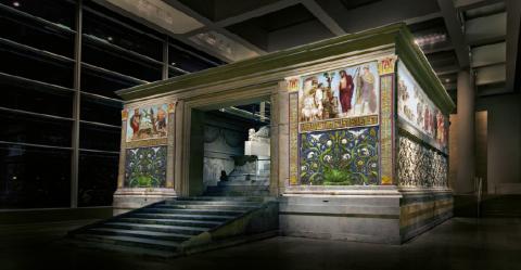 L'Ara si rivela videomaping su l'Ara Pacis