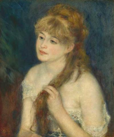 Auguste Renoir. Giovane donna che si pettina, 1876, olio su tela. Collezione Ailsa Mellon Bruce, 1970.17.63