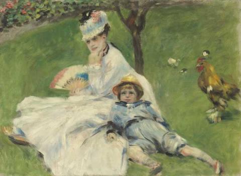 Auguste Renoir. Madame Monet e suo figlio, 1874, olio su tela. Collezione Ailsa Mellon Bruce, 1970.17.60