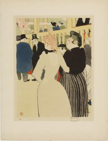 At the Moulin Rouge, La Goulue and her sister, 1892 - Lithograph (in six colours) on wove paper, 64,2x49,7 cm - Budapest, Galleria Nazionale